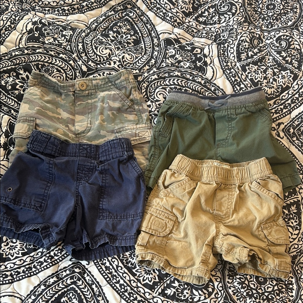 Carter's Camo, Green, Navy, and Tan Shorts Set